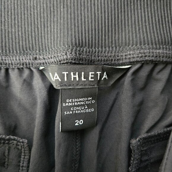 Athleta Brooklyn Ankle Pant Size 20 Black Pull On Athletic Workout Straight Leg - Picture 7 of 13
